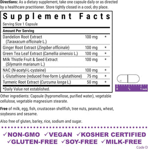Bluebonnet Nutrition Liver Detox, Liver Health*, Antioxidant Protection*, Soy-Free, Gluten-Free, Kosher Certified, Non-GMO, Dairy-Free, 60 Vegetable Capsules, 60 Servings