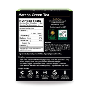 Organic Matcha Green Tea Bags - Has Caffeine - Gourmet Blend Of Green Tea Matcha Powder From Japan