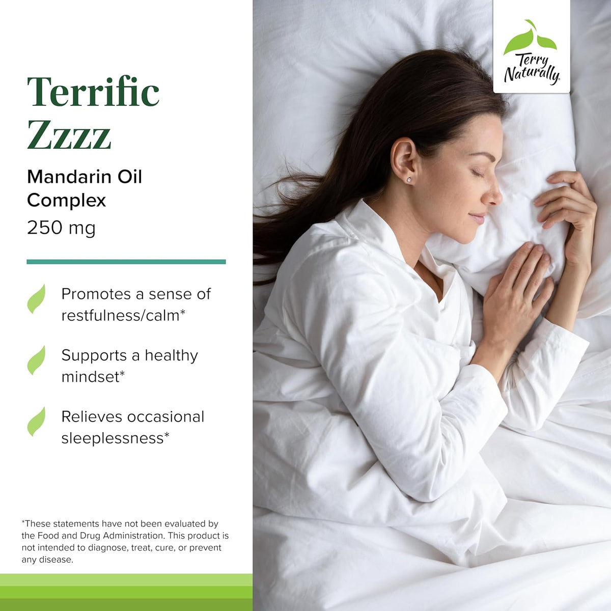 Terry Naturally Terrific Zzzz - Sleep Supplement for Adults - Dietary Supplement with Mandarin, Lemon Balm & Lavender - Non-GMO Relaxation & Sleep Relief Aid - 30 Softgels