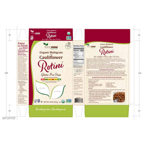 NOW, Living Natural Foods, Organic Multigrain and Cauliflower Rotini Gluten Free Pasta, Made Without Dairy, Wheat, Soy, Nuts, Corn or Eggs, 8 oz