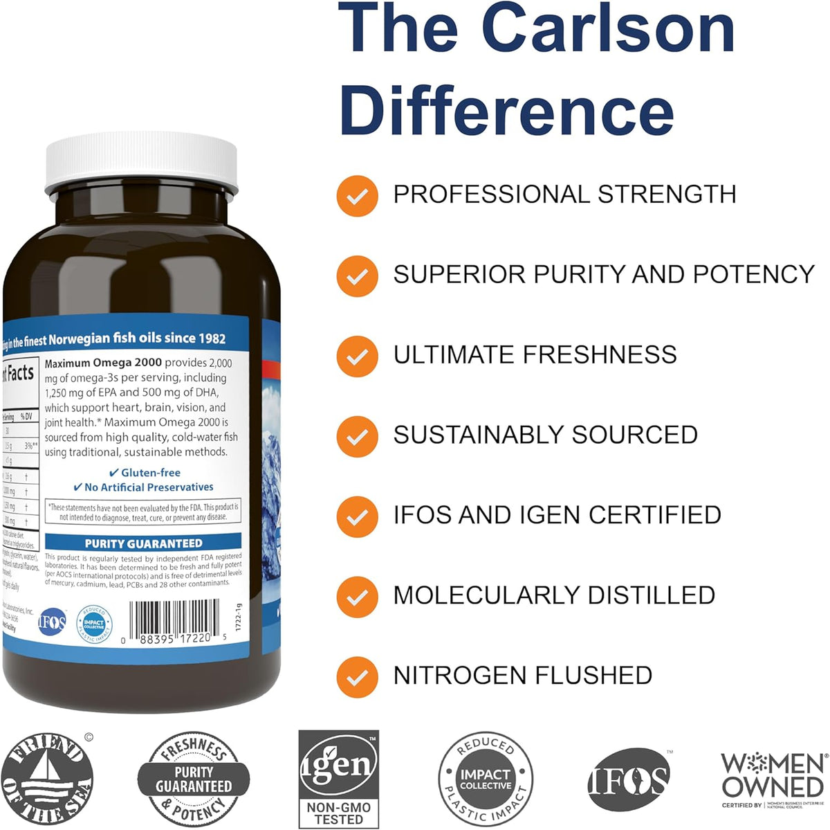 Carlson Maximum Omega 2,000 mg 180 ct