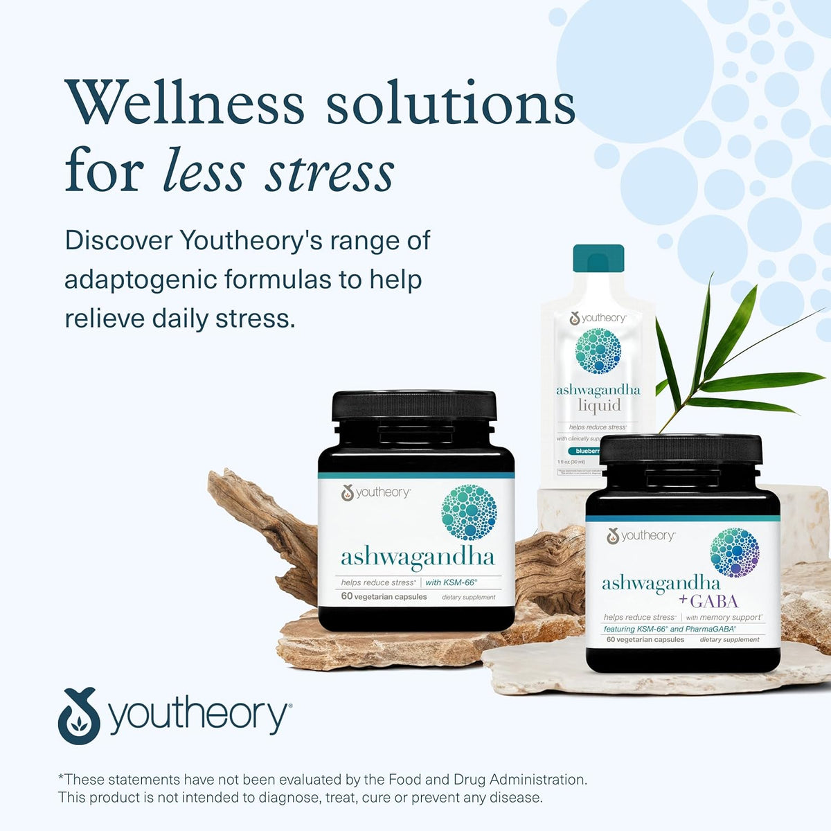 Youtheory Ashwagandha - 1,000 mg - Stress Support Supplement - Cortisol Support Supplement - Gluten, Dairy &amp; Soy Free - 60 Vegetarian Capsules