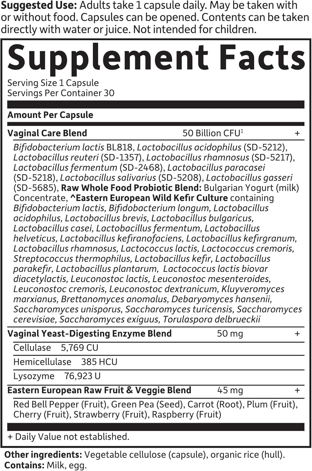 Garden of Life RAW Probiotics Vaginal Care Shelf Stable - 50 Billion CFU Guaranteed Through Expiration, Acidophilus - Once Daily - Certified Gluten Free - No Refrigeration - 30 Vegetarian Capsules