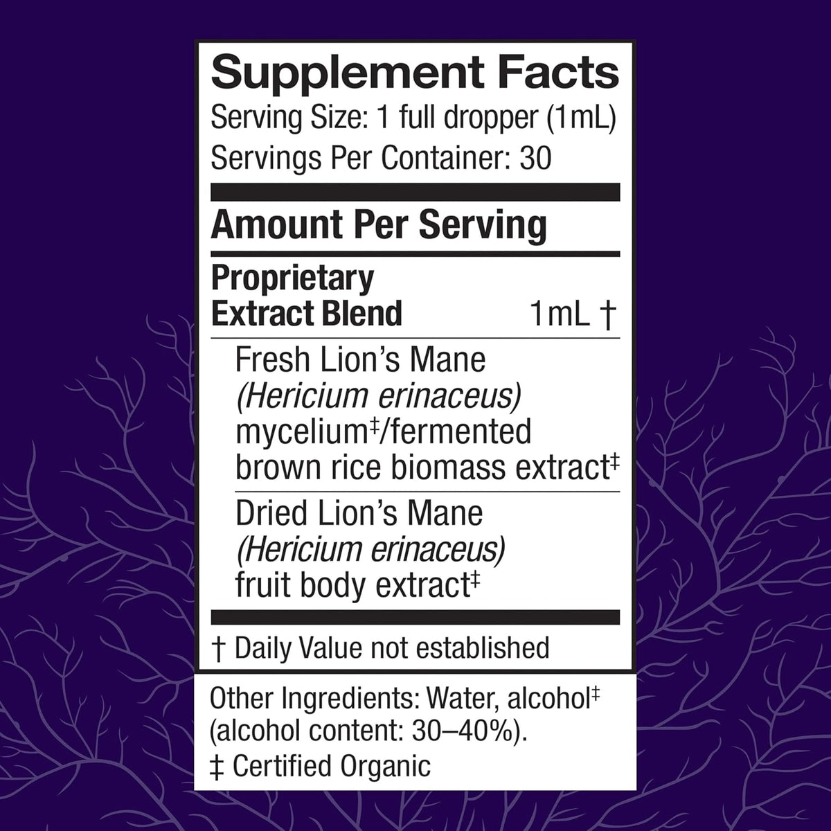 Host Defense Mushrooms Lion&#39;s Mane Extract - Lion&#39;s Mane Liquid Supplement for Brain Health - Mushroom Support for Focus &amp; Memory Function - Immune &amp; Nervous System Support - 1 fl oz (30 Servings)