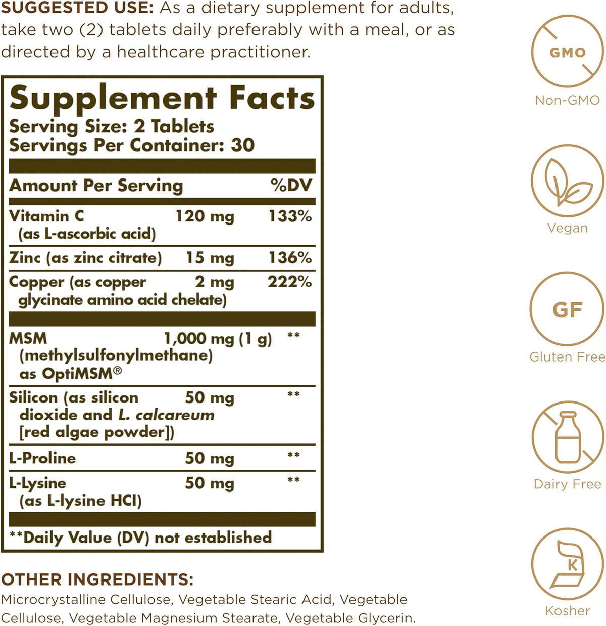 Solgar Skin Nails and Hair, 60 Tablets