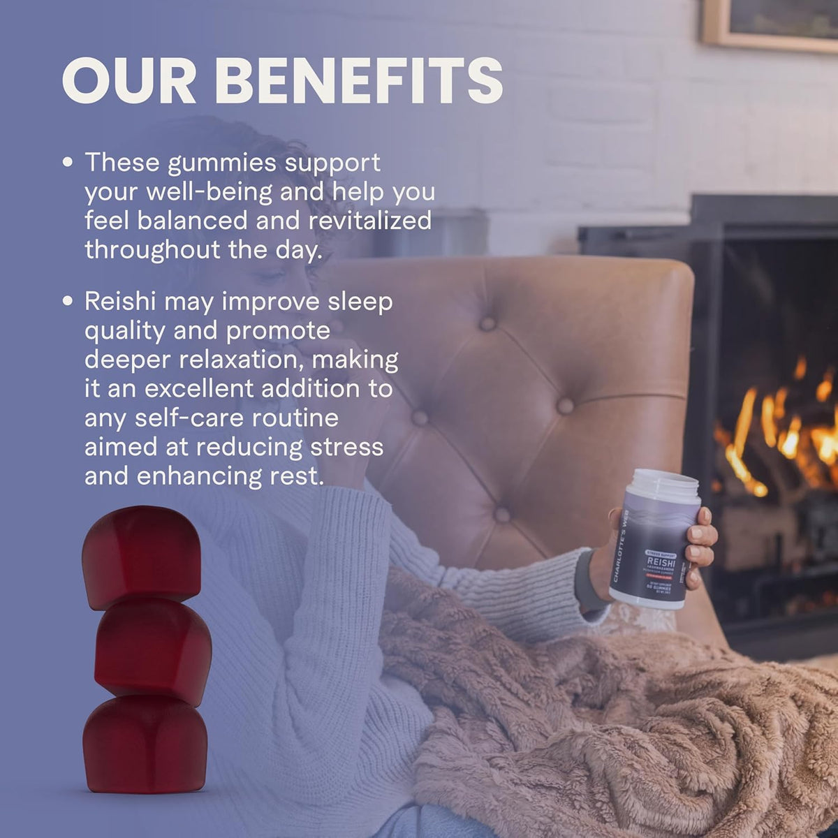 CHARLOTTE’S WEB REISHI STRESS SUPPORT GUMMIES 60GUMMIES