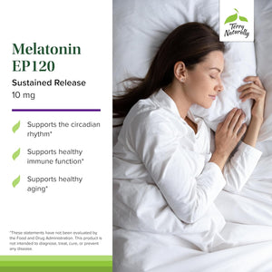 Terry Naturally Melatonin EP 120 10mg - Sleep Support Supplement with Antioxidants - Gluten-Free Supplement for Healthy Sleep - Dietary Supplement to Aid Healthy Aging & Immune Health - 60 Tablets