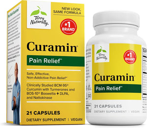 Terry Naturally Curamin - Curcumin Supplement for Circulation & Endorphin Support - Support for Occasional Discomfort - Aids Healthy Muscles - 21 Capsules