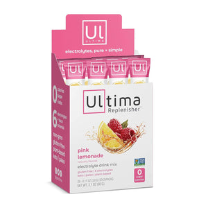 Ultima Replenisher Electrolyte Hydration Drink Mix, Pink Lemonade - Sugar Free, 0 Calories, 0 Carbs - Gluten-Free, Keto, Non-GMO, Vegan