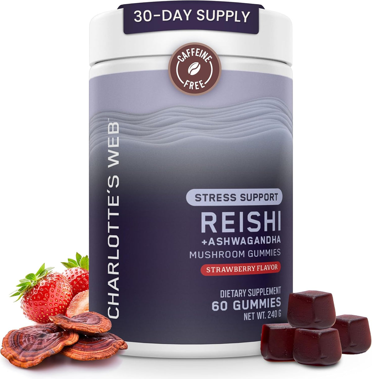 CHARLOTTE’S WEB REISHI STRESS SUPPORT GUMMIES 60GUMMIES