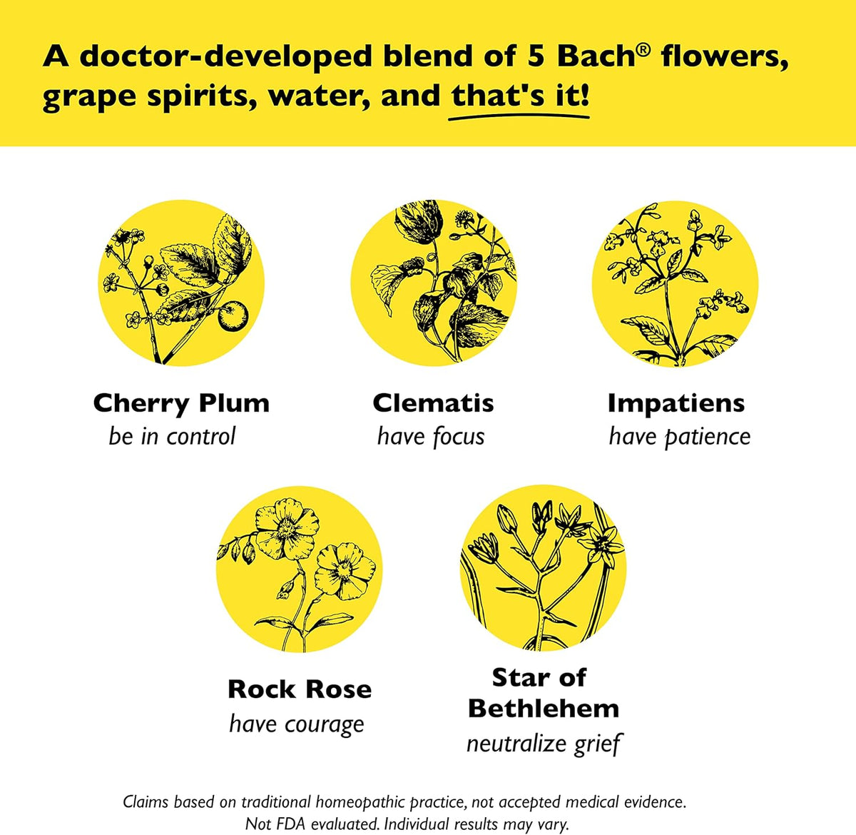 Bach RESCUE REMEDY Dropper 20mL, Natural Stress Relief, Homeopathic Flower Essence, Vegan, Gluten & Sugar-Free, Non-Habit Forming