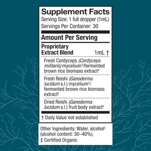 Host Defense CordyChi Extract - Energy & Immune Support Supplement - Cordyceps & Reishi Mushroom Supplement for Relaxation & Respiratory Support - Aids Against Tiredness - 1 fl oz