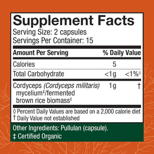 Host Defense Cordyceps Capsules - Immune & Energy Support Supplement - Kidney Health Supplement with Cordyceps - Fitness Support Supplement to Aid Oxygen Uptake - 30 Capsules