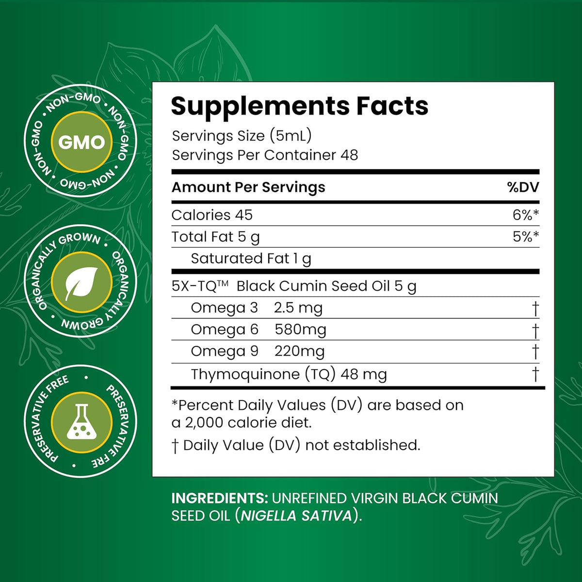Amazing Herbs Premium Liquid Black Seed Oil - Cold Pressed with Nigella & Sativa, Aids in Digestive Health, Omegas 3 6 & 9, Immune Support, Brain Function, Non GMO, for Men and Women - 8 Fl Oz