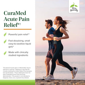 Terry Naturally CuraMed Acute Pain Relief - Supplement with BCM-95 Curcumin & BOS-10 Boswellia - Black Sesame Seed Oil to Support Relief of Occasional Discomfort - 60 Liquid Gels