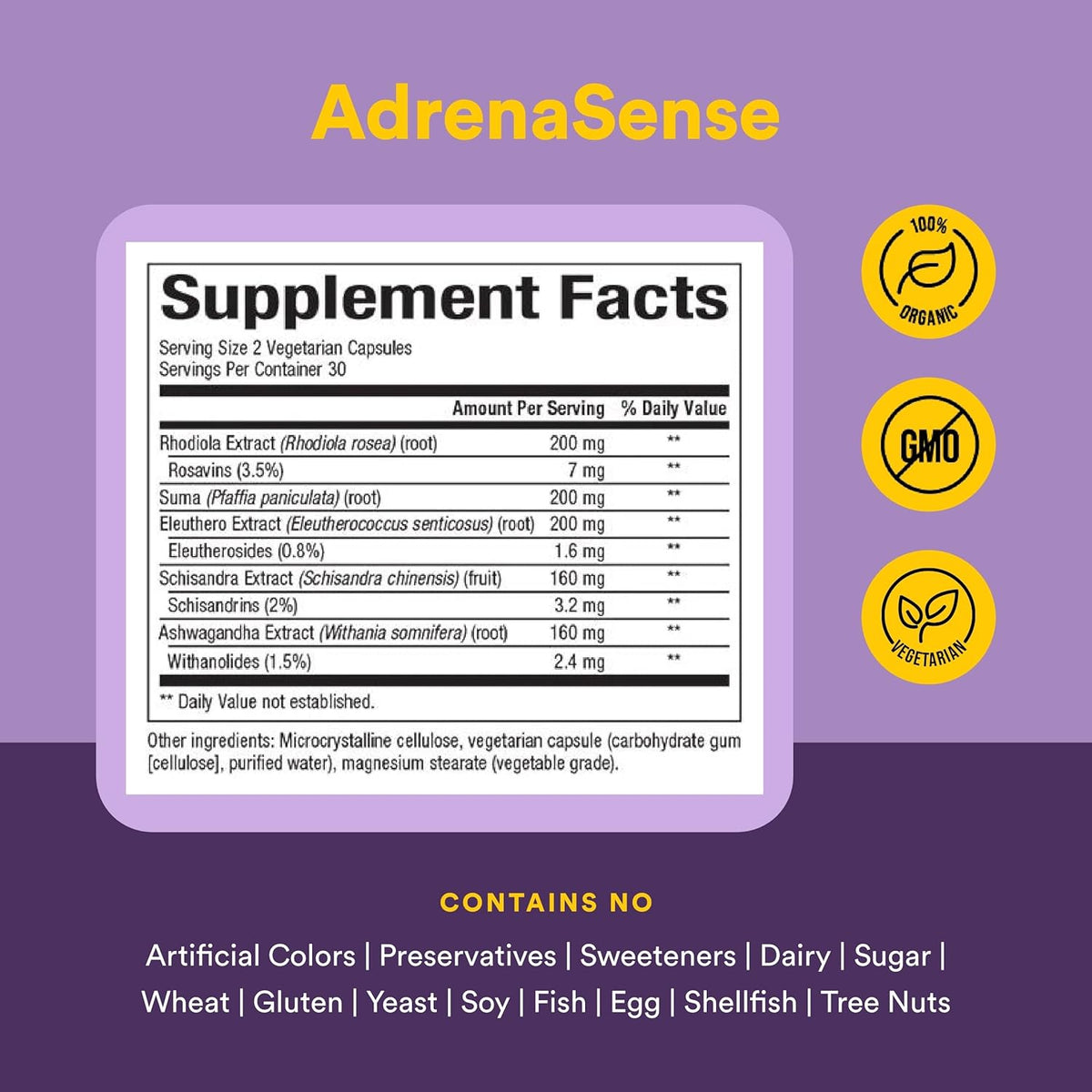 WomenSense AdrenaSense by Natural Factors, AdrenaSense, Herbal Supplement for Adrenal Support and Stress Relief, Vegan, Non-GMO, 60 Capsules