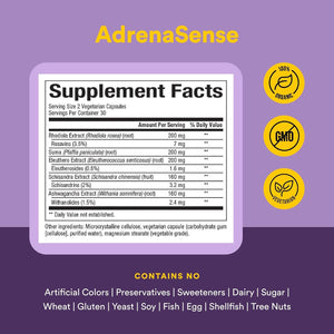 WomenSense AdrenaSense by Natural Factors, AdrenaSense, Herbal Supplement for Adrenal Support and Stress Relief, Vegan, Non-GMO, 60 Capsules