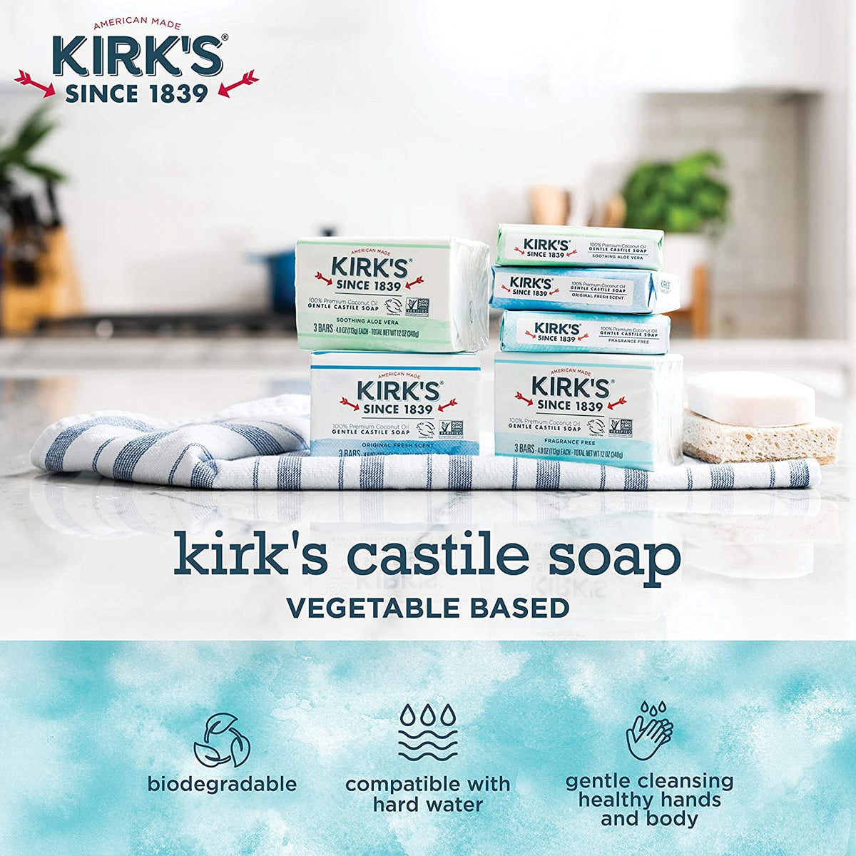 Kirk&#39;s Gentle Castile Soap - Fragrance Free