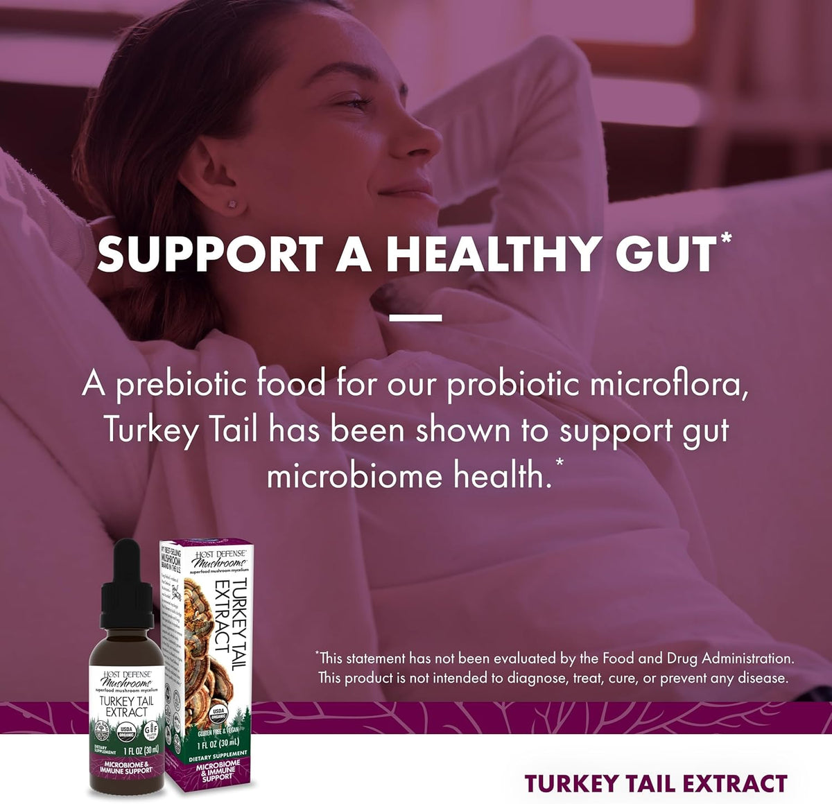 Host Defense Turkey Tail Extract - Digestive Health & Immune Response Support Supplement - Mushroom Supplement for Gastrointestinal & Gut Microbiome Support - 1 fl oz (30 Servings)*