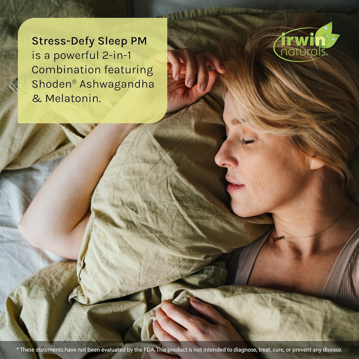 Irwin Naturals Stress-Defy Sleep PM - 50 Liquid Soft-Gels - Powerful 2-in-1 Combination with Ashwagandha &amp; Melatonin - 25 Servings