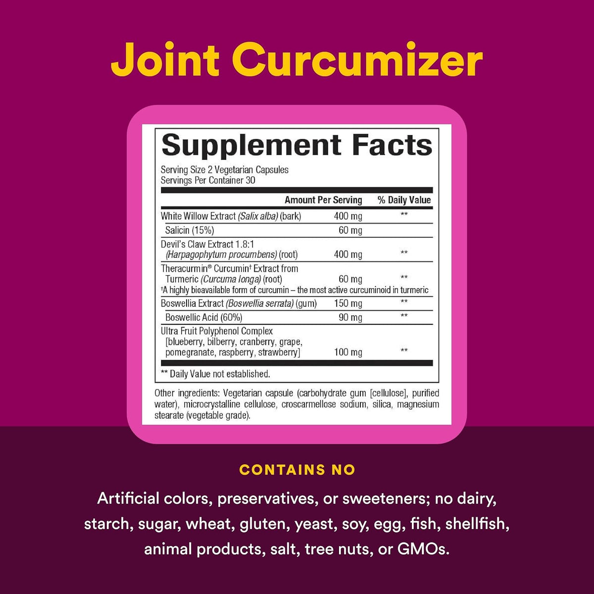 CurcuminRich Joint Curcumizer by Natural Factors, Support Healthy Joints, Heart and Natural Inflammatory Response with White Willow, 60 capsules (30 servings)