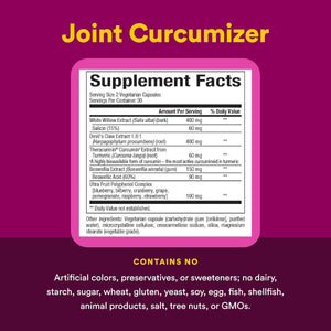 CurcuminRich Joint Curcumizer by Natural Factors, Support Healthy Joints, Heart and Natural Inflammatory Response with White Willow, 60 capsules (30 servings)