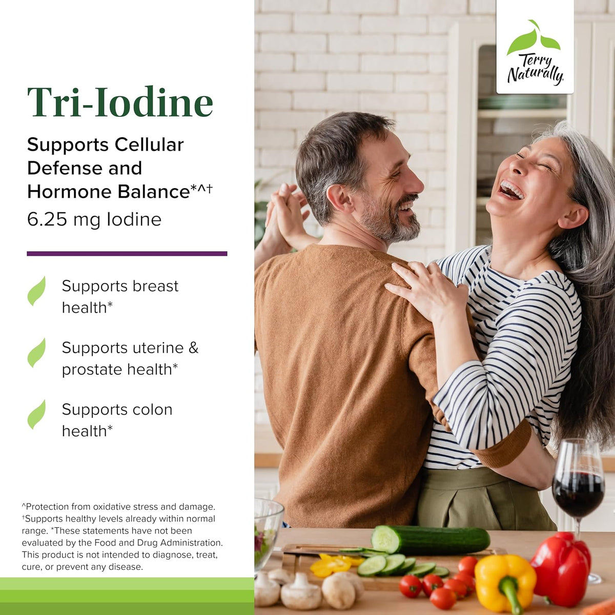Terry Naturally Tri-Iodine - Support Thyroid Health - Aids Hormone Balance with Molecular Iodine from Kelp - Features Potassium Iodide &amp; Sodium Iodide - Brain &amp; Energy Support - 6.25mg, 90 Capsules