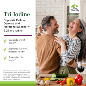 Terry Naturally Tri-Iodine - Support Thyroid Health - Aids Hormone Balance with Molecular Iodine from Kelp - Features Potassium Iodide & Sodium Iodide - Brain & Energy Support - 6.25mg, 90 Capsules