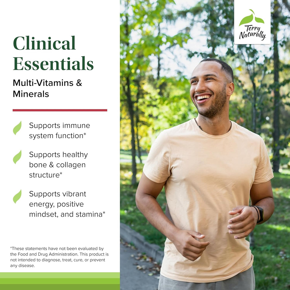 Terry Naturally Clinical Essentials - Supplement to Aid Bone, Cardiovascular &amp; Immune Health - Supplement with Chelated Minerals - Supplement with B-Vitamins &amp; Vitamin C - 60 Tablets