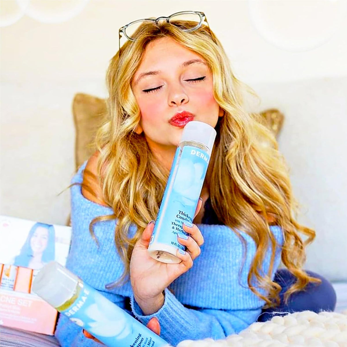 Derma E Thickening Conditioner for Thinning Hair and Natural Growth – Sulfate Free Therapeutic Mint and Herbal Hair Food Conditioner, 10 oz