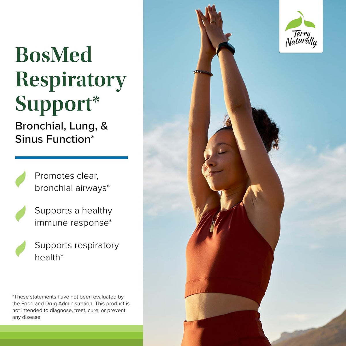 Terry Naturally BosMed Respiratory Support Supplement - Herbal and Healthy Supplement for Lung Support and Clear Bronchial Passages - 60 Softgels