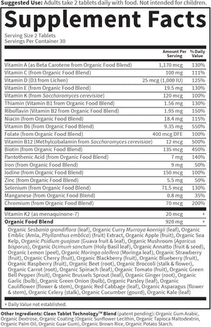 Garden of Life Organics Organic Multivitamin for Women - Womens Multi with Vitamin C, D, Folate, B6, B12, Biotin, Iron, Vegan Whole Food Vitamins for Women, Energy, Skin, Nails, 60 Tablets