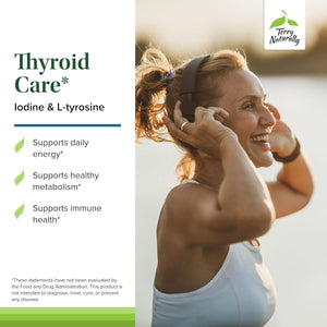 Terry Naturally Thyroid Care - Immune Health & Energy Support Formula - Nutritional Supplement with Iodine for Thyroid Health Support - Wellness Supplement with L-Tyrosine - 120 Capsules