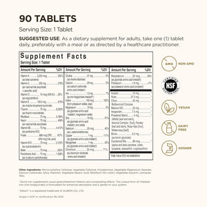 Solgar Formula VM-75, 90 Tablets - Multivitamin with Chelated Minerals - Vitamin A, B6, B12, C, D, E - Biotin, Magnesium, Calcium, Iron, Zinc - Vegan, Gluten Free, Dairy Free, Kosher - 90 Servings