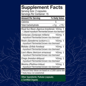 Host Defense Stamets 7-7 Species Blend - Mushroom Supplement for Immune Support - Includes Royal Sun Blazei, Cordyceps, Reishi, Maitake, Lion's Mane, Chaga & Mesima - 30 Capsules