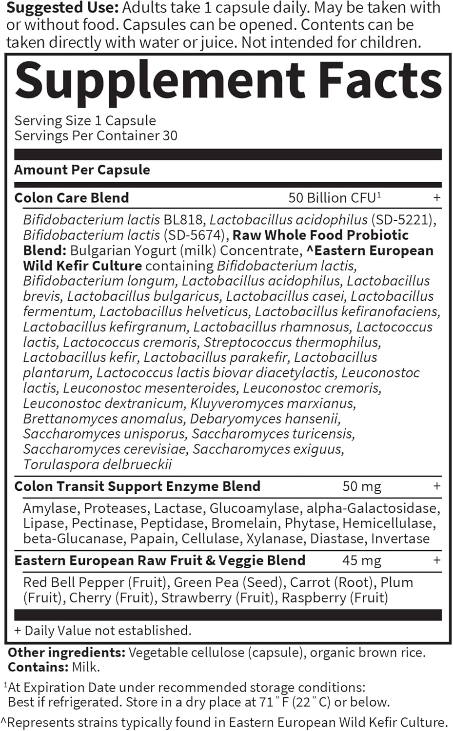 Garden of Life Probiotics for Women and Men - Raw Probiotics Colon Care 50 Billion CFU and Enzymes, Raw Fruits, Veggies, Once Daily Acidophilus Probiotic for Regularity and Immune Health - 30 Capsules