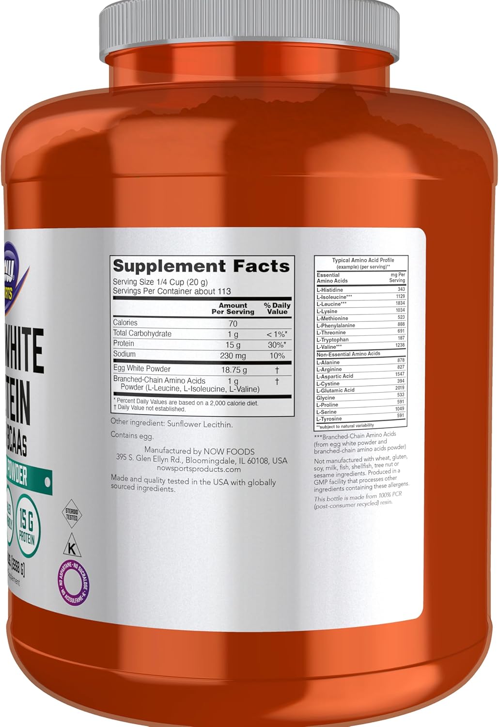 Egg White Protein Now Foods 5 lbs Powder