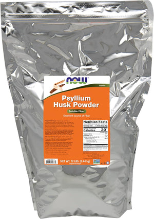 NOW Foods Supplements, Psyllium Husk Powder, Non-GMO Project Verified, Soluble Fiber, 12-Pound