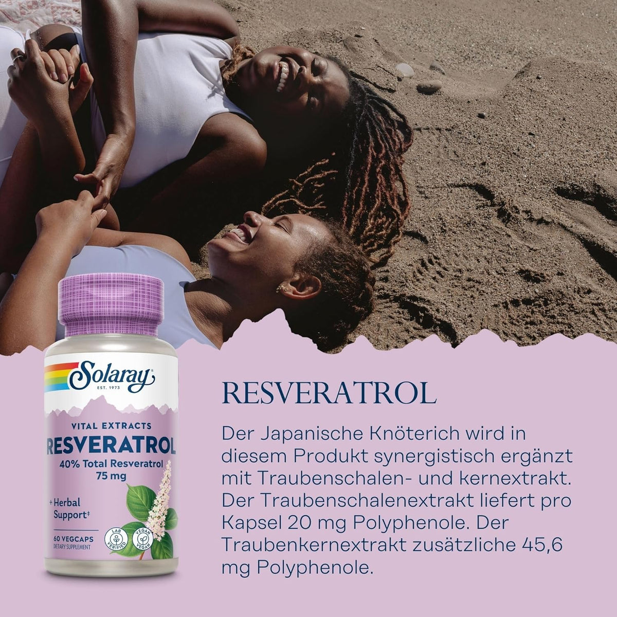 Solaray Resveratrol Supplement, 75 mg, 60 Count