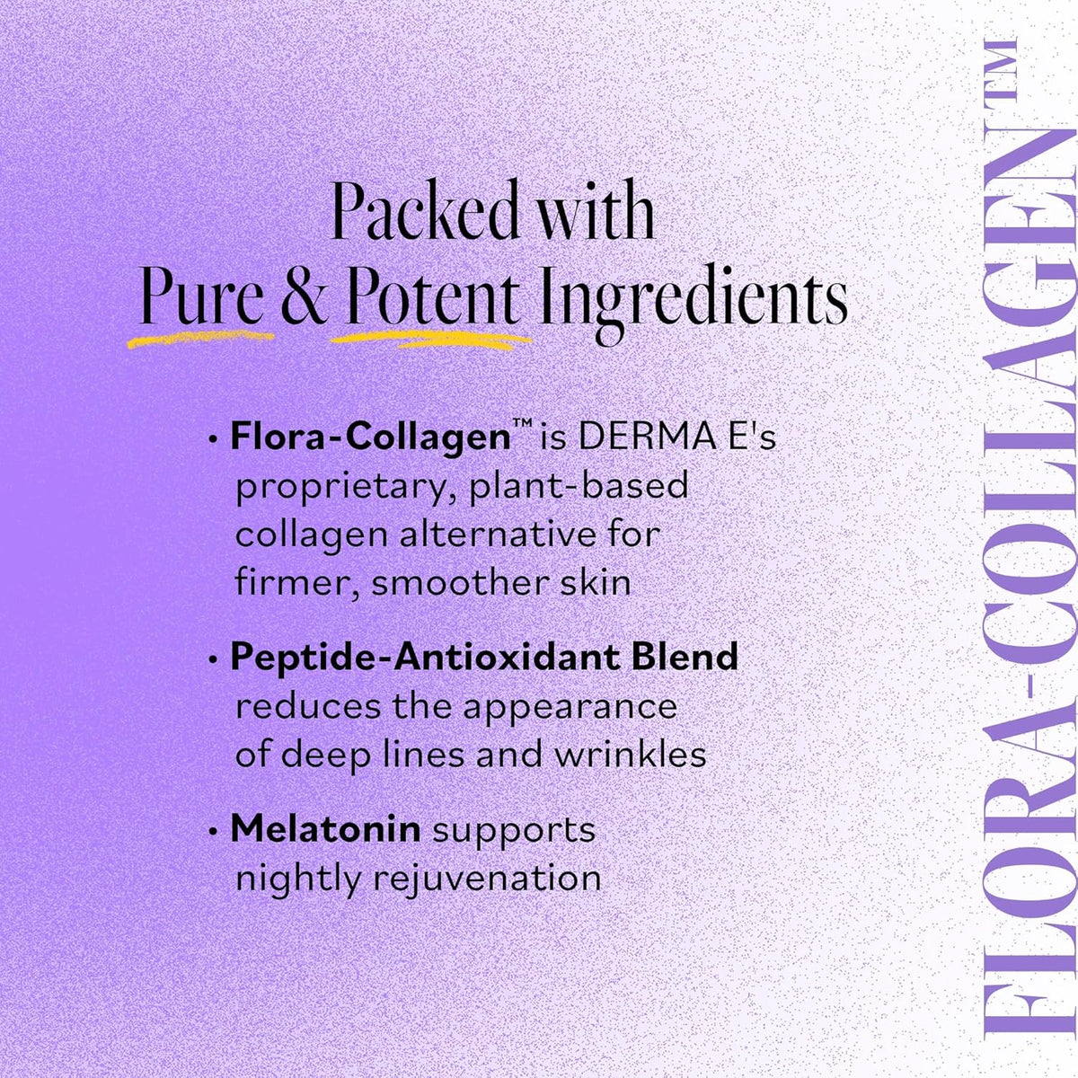 Derma E Advanced Peptides and Vegan Flora-Collagen Night Moisturizer – Hydrating Topical Facial Cream Improves Elasticity and Reduces Appearance of Lines and Wrinkles, 2 Oz