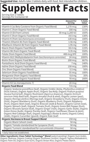 Garden of Life Organics Vitamins for Women 40 Plus - 120 Tablets, Womens Multi 40 Plus, Vegan Vitamins for Women Over 40, Hormone & Breast Health Support Blend, Whole Food Womens Multivitamin