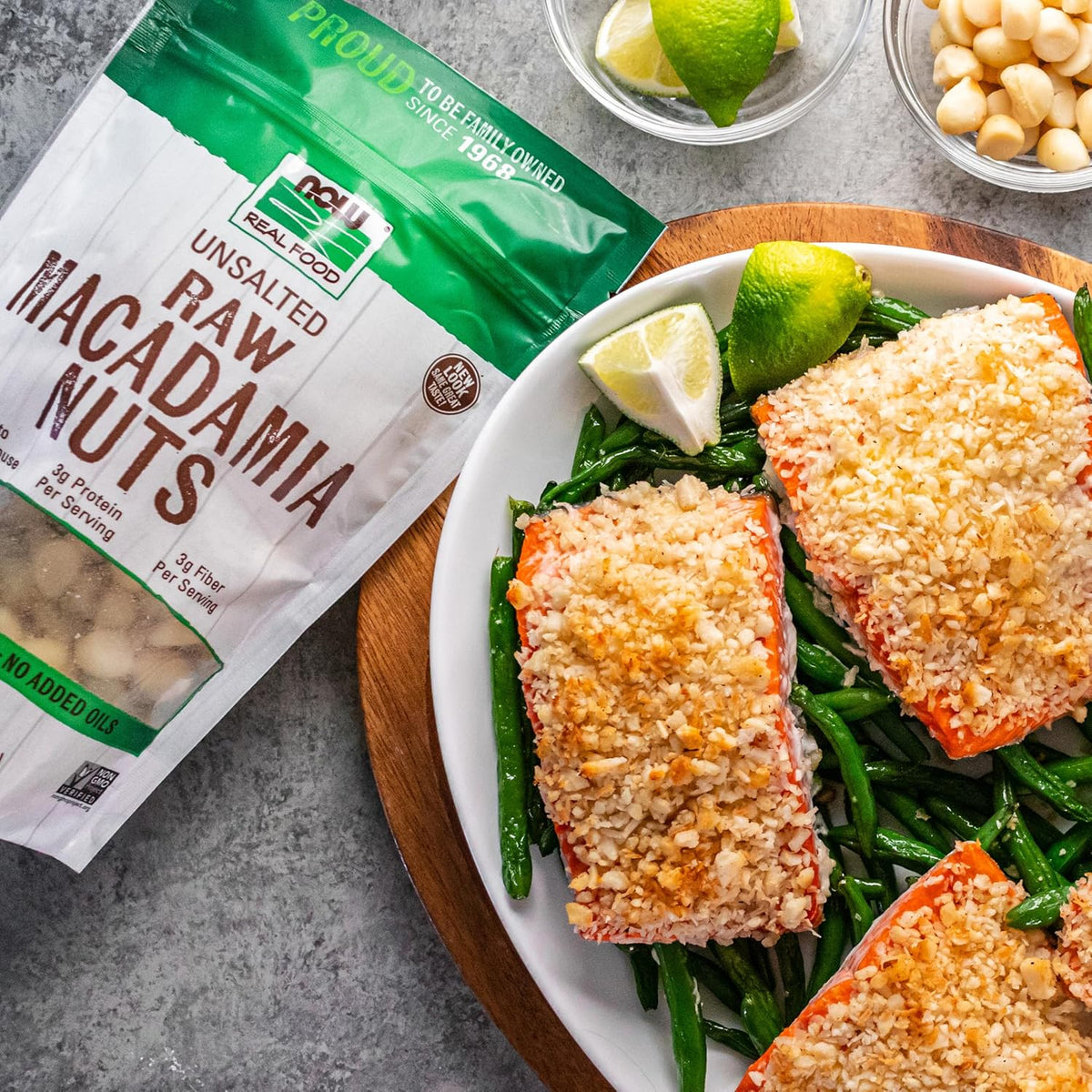 NOW Foods, Raw Macadamia Nuts, Unsalted, Good Source of Fiber, Non-GMO Project Verified, 8-Ounce