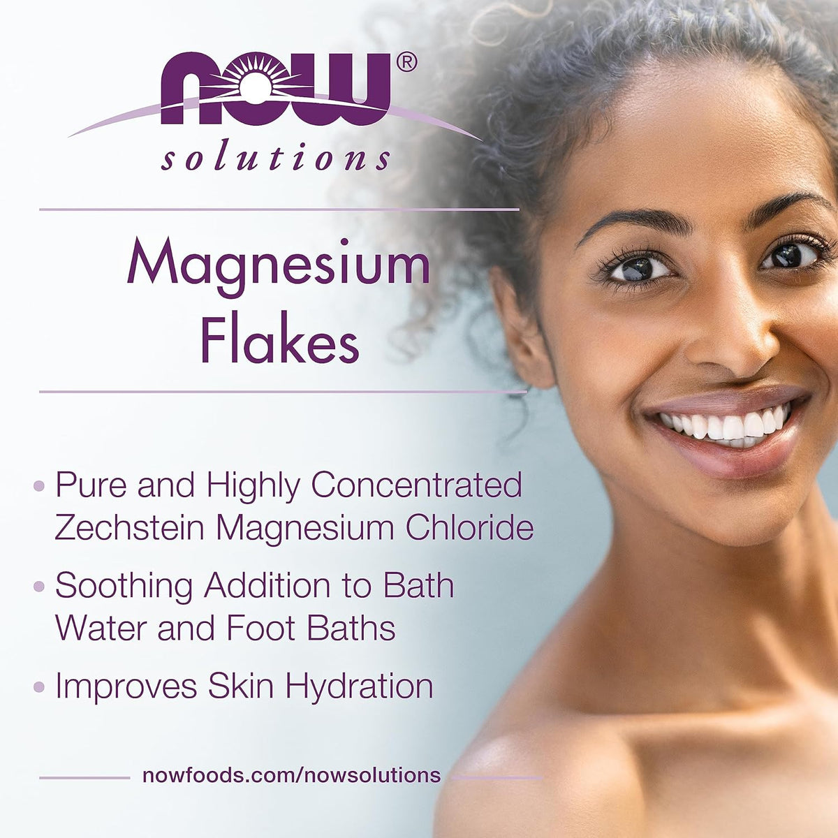 NOW Foods Solutions, Magnesium Flakes, 100% Pure, from The Ancient Zechstein Seabed, Highly Concentrated, 26.5-Ounce