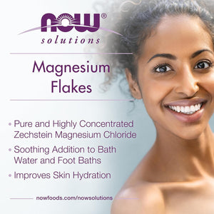 NOW Foods Solutions, Magnesium Flakes, 100% Pure, from The Ancient Zechstein Seabed, Highly Concentrated, 26.5-Ounce