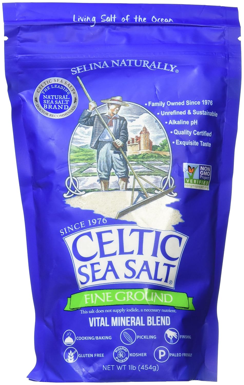 Celtic Sea Salt Fine Ground, Vital Mineral Blend, 1 lb (454 g)