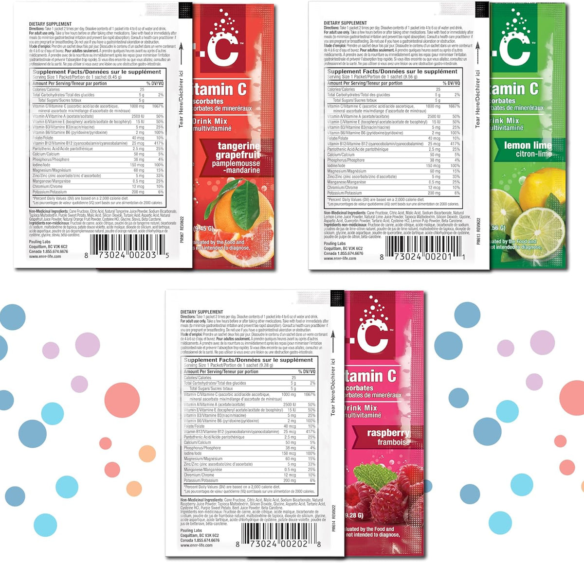 Ener-C Variety Pack Multivitamin Drink Mix Powder Vitamin C 1000mg &amp; Electrolytes with Real Fruit Juice Natural Energy &amp; Immune Support for Women &amp; Men - Non-GMO Vegan &amp; Gluten Free - 30 Count