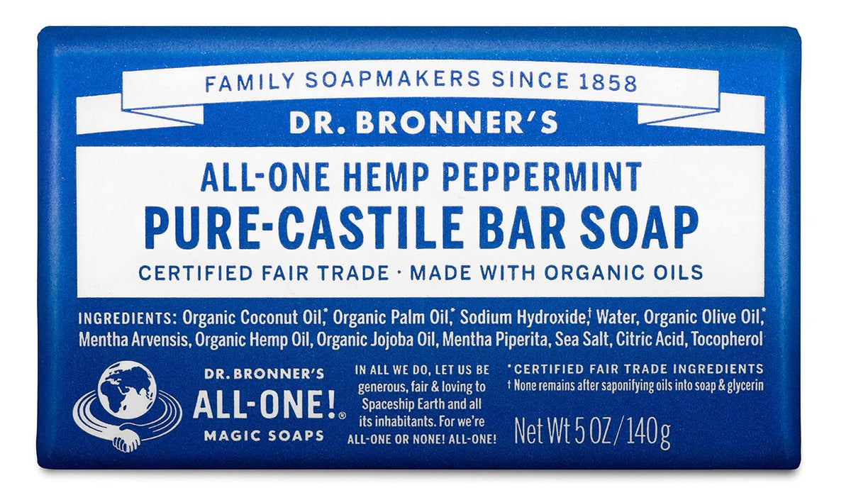 Dr Bronners Magic Soap All One Obpe05 5 Oz Peppermint Dr. Bronner&#39;S Bar Soap