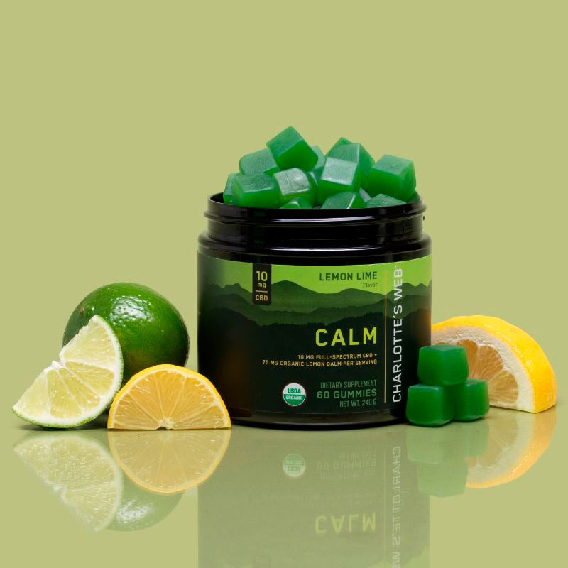 Charlotte&#39;s Web Hemp Extract Infused Gummies Calm Lemon Lime 60 Gummies