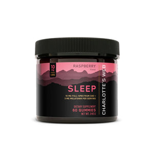 Charlotte’s Web Hemp Extract Infused Gummies for Sleep Raspberry Flavor 60 Gummies
