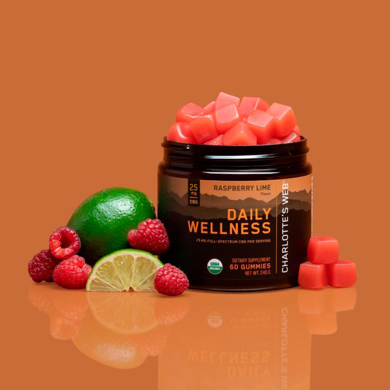 Charlotte’s Web, 25mg CBD Gummies: Daily Wellness, Full Spectrum, Raspberry Lime, 60ct, 750mg CBD